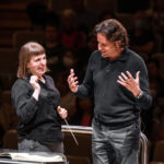 Juliane Gallant with Maestro Gimeno at the 2023 TSO Masterclass. Photo by Dahlia Katz