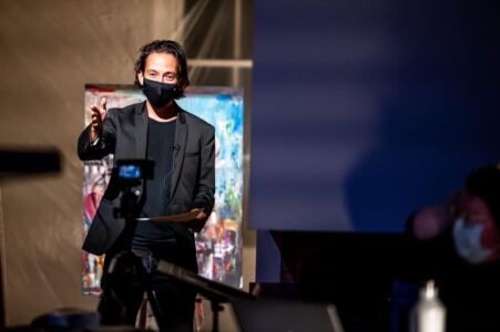 Photo by Dahlia Katz Michael Mori hosting Improvisation as Life