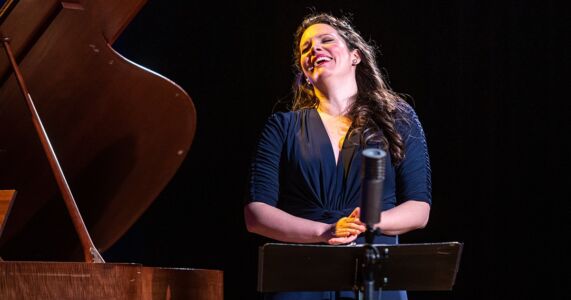 Photo of Mireille Asselin by Dahlia Katz Mireille Asselin laughing